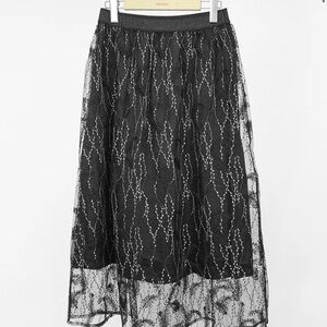 Ginkoo Elegant Black Lace Skirt.